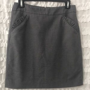 Gray Loft Pencil Skirt, Ruffle Pockets